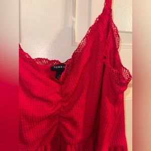 Torrid lace red blouse